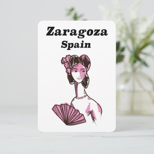 Zaragoza Spanje vintage-poster (Staand voorkant)
