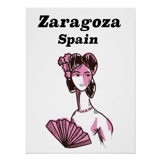 Zaragoza Spanje vintage-poster Perfect Poster (Voorkant)