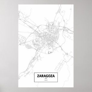 Zaragoza, Spanje (zwart op wit) Poster