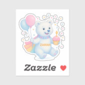 Zarah Dancing Polar Bear Custom-Cut Vinyl Sticker (Vel)