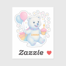 Zarah Dancing Polar Bear Custom-Cut Vinyl Sticker