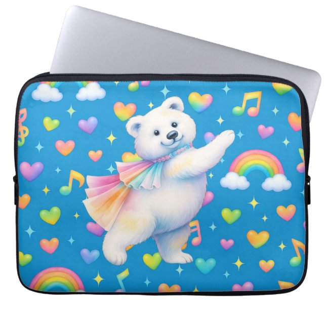 Zarah Dancing Polar Bear Notebook  Laptop Sleeve (Voorkant)