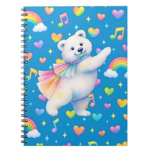 Zarah Dancing Polar Bear Notebook Notitieboek (Voorkant)