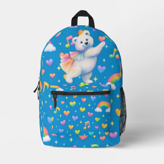 Zarah Dancing Polar Bear Print Cut Sew Bag Bedrukte Rugzak (Voorkant)