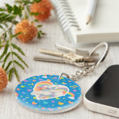 Zarah Dansende Ijsbeer Sleutelhanger – Regenboog (Voorkant Rechts)