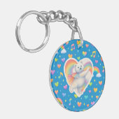 Zarah Dansende Ijsbeer Sleutelhanger – Regenboog (Voorkant Links)