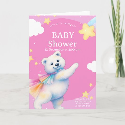 Zarah de dansende ijsbeer baby shower (Voorkant)