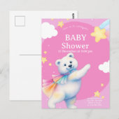 Zarah de dansende ijsbeer babyshower briefkaart (Voorkant / Achterkant)