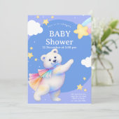 Zarah de dansende ijsbeer babyshower kaart (Staand voorkant)