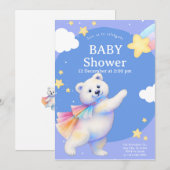 Zarah de dansende ijsbeer babyshower kaart (Voorkant / Achterkant)