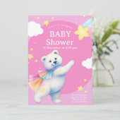 Zarah de dansende ijsbeer babyshower kaart (Staand voorkant)