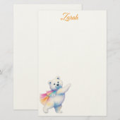 Zarah de dansende ijsbeer | Gepersonaliseerd Briefpapier (Voorkant / Achterkant)