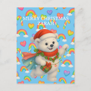 Zarah de dansende ijsbeer — Kerst voor kinderen Briefkaart