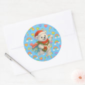 Zarah de dansende ijsbeer kerststicker ronde sticker (Envelop)