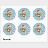 Zarah de dansende ijsbeer kerststicker ronde sticker (Vel)