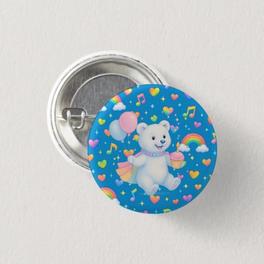Zarah de Dansende Ijsbeer • Knopen Ronde Button 3,2 Cm (Voorkant /achterkant)