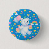 Zarah de Dansende Ijsbeer • Knopen Ronde Button 3,2 Cm (Voorkant)