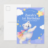 Zarah de Dansende Ijsbeer Uitnodiging Briefkaart (Voorkant / Achterkant)