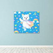 Zarah the Dancing Polar Bear Canvas Afdruk (Insitu (Houten vloer))
