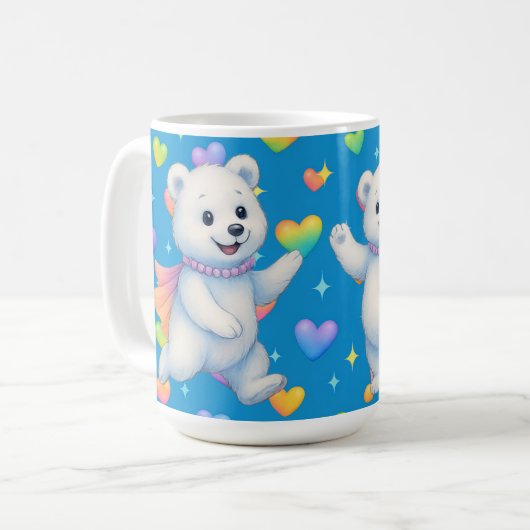 Zarah the Dancing Polar Bear Custom Party Cups Koffiemok (Voorkant links)