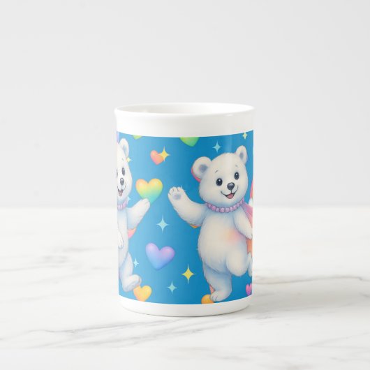 Zarah the Dancing Polar Bear Custom Party Cups Porselein Kop (Voorkant)