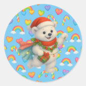 Zarah the Dancing Polar Bear Holiday Sticker  (Voorkant)