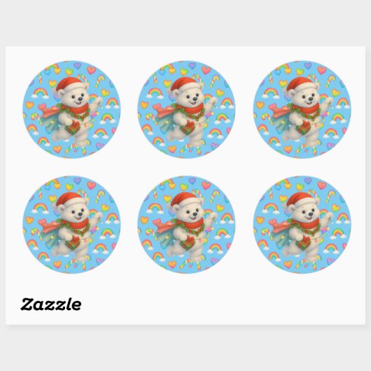 Zarah the Dancing Polar Bear Holiday Sticker  (Vel)