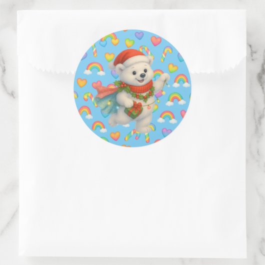 Zarah the Dancing Polar Bear Holiday Sticker  (Tas)