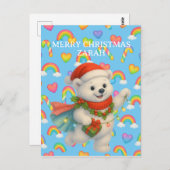 Zarah the Dancing Polar Bear — Kids’ Christmas  Briefkaart (Voorkant / Achterkant)