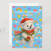 Zarah the Dancing Polar Bear — Kids’ Christmas  Kaart (Voorkant / Achterkant)