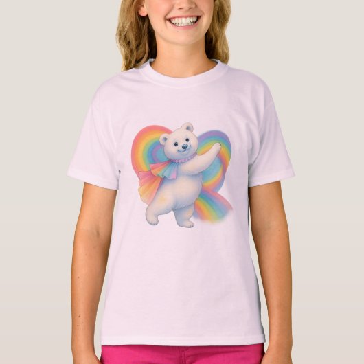 Zarah the Dancing Polar Bear • Kids T-Shirt (Paste (Voorkant)