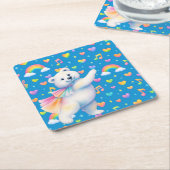 Zarah the Dancing Polar Bear • Paper Coasters Kartonnen Onderzetters (Schuin)