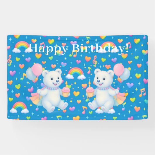 Zarah the Dancing Polar Bear — Party Décor Spandoek (Horizontaal)