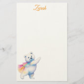 Zarah the Dancing Polar Bear | Personalized Briefpapier (Voorkant)