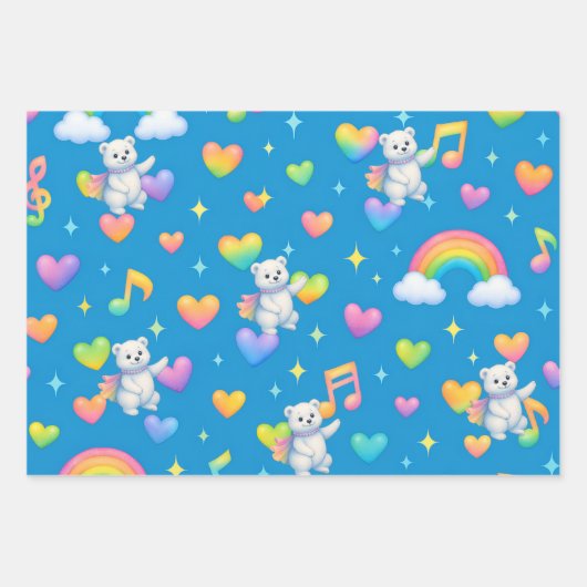Zarah the Dancing Polar Bear | Wrapping Paper (Voorkant)