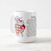 Zarate, de oorsprong, de betekenis en de rest koffiemok (Voorkant links)