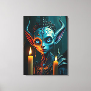 Zarathos de Vlam-Ritualist - Donkere Fantasie Elfe Canvas Afdruk