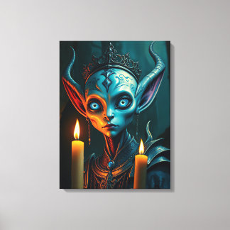 Zarathos de Vlam-Ritualist - Donkere Fantasie Elfe Canvas Afdruk