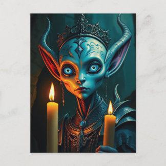 Zarathos de Vlam-Ritualist Donkere Fantasy Elf Briefkaart