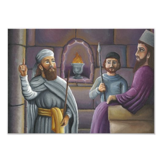 Zarathustra bij de rechtbank van koning Vishtaspa Foto Afdruk (Voorkant)