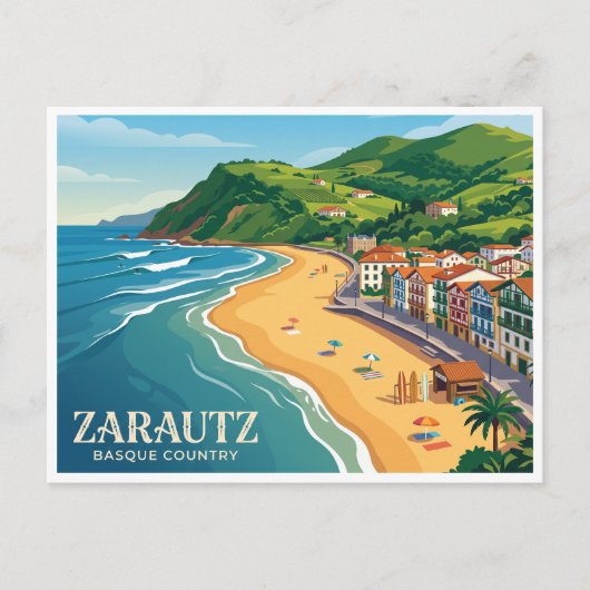 Zarautz Spanje Briefkaart (Voorkant)