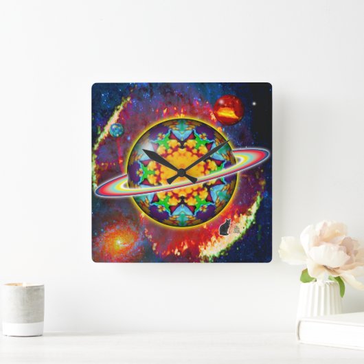 Zargon Orbz Kaleid Vierkante Klok (Huis)