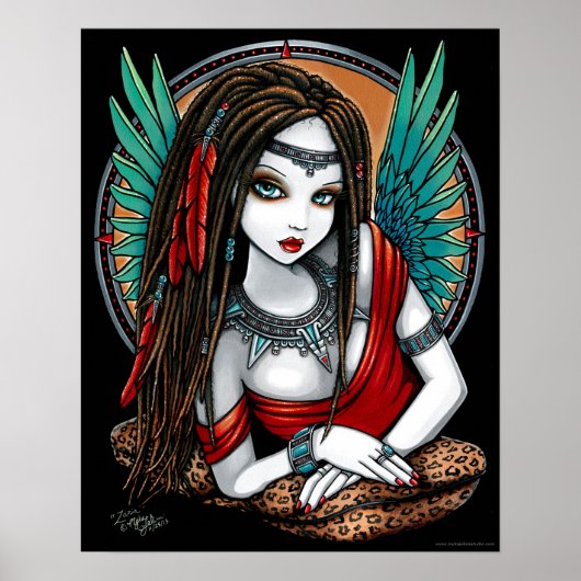 Zaria Tribal Aztec Mesoamerica Angel Poster (Voorkant)