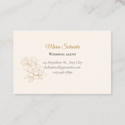 Zart Rosa & Creme Visitenkarte Visitekaartje (Achterkant)