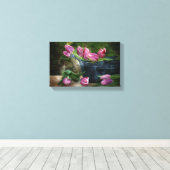 Zarte rosa Tulpen Canvas Afdruk (Insitu (Houten vloer))