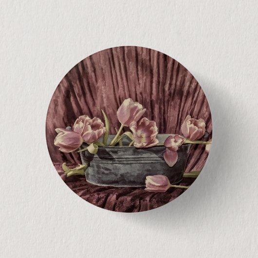 Zarte Tulpen Ronde Button 3,2 Cm (Voorkant)