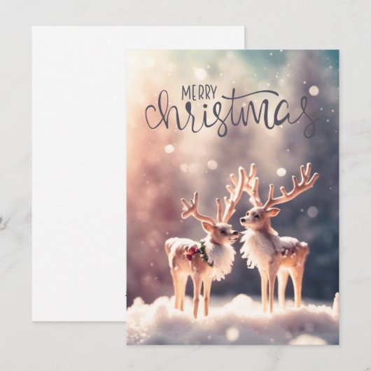  "Zarte Winterfreunde" – Exklusives Design Feestdagenkaart (Voorkant / Achterkant)