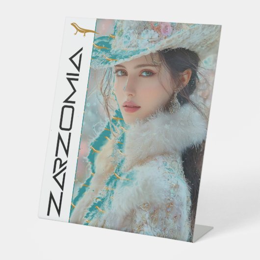 ZARZOMIA RECLAMEBORD MET VOETSTUK (Voorkant)