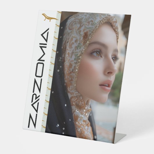 ZARZOMIA RECLAMEBORD MET VOETSTUK (Voorkant)