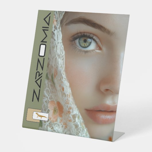 ZARZOMIA RECLAMEBORD MET VOETSTUK (Voorkant)